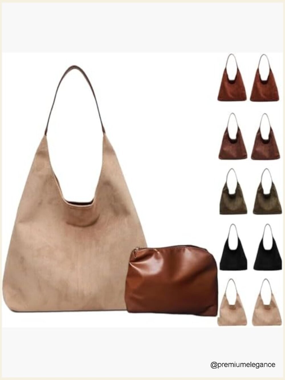 Faux Suede Tote Bag, Shoulder Handbag for Work Travel